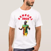 サッカーゴールお祝いセネガル国旗2025 Tシャツ (正面)