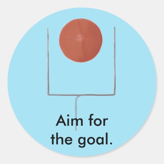 サッカーゴールのスティッカーを目指す ラウンドシール (正面)