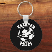 サッカーゴールの母 サッカーキーパーお母さん キーホルダー (正面)