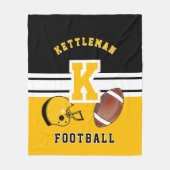 サッカー🏈ゴールデンイエロースポーツレター フリースブランケット (正面)
