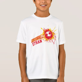 サッカーゴールネットスプラットカスタムサッカーTシャツ Tシャツ