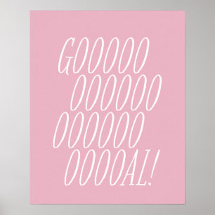 サッカーゴールピンクキッズスポーツアート ポスター