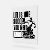 サッカーゴール引用文動機 アクリルサイン (傾斜)