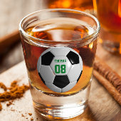 サッカーサッカーの名前と数パーソナライズされた字 ショットグラス