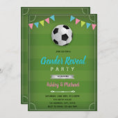 サッカーサッカーの男女が招待を明らかにする 招待状 (正面/裏面)