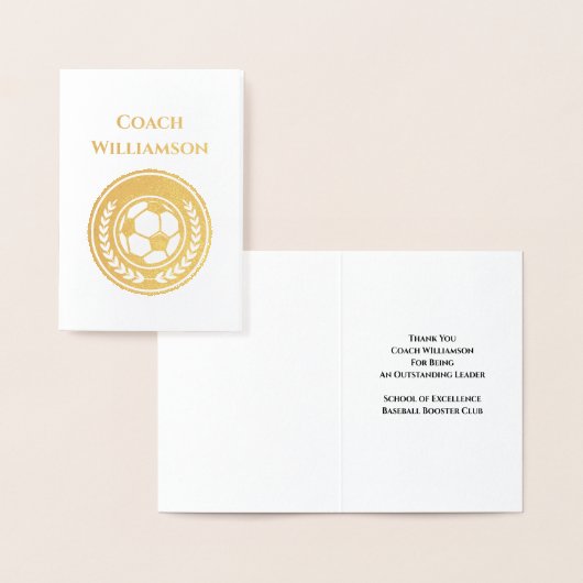 サッカーサッカーコーチありがとう 箔カード (ディスプレー)