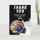 サッカーサッカーコーチサッカーボール写真 サンキューカード (正面)