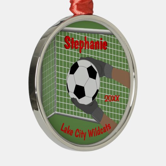 サッカーサッカーゴアリーパーソナライズされたオーナメント メタルオーナメント (右)