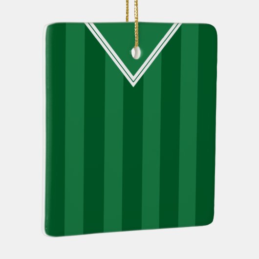 サッカーサッカージャージーの名前と番号のテンプレート セラミックオーナメント (右)