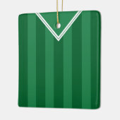 サッカーサッカージャージーの名前と番号のテンプレート セラミックオーナメント (左)