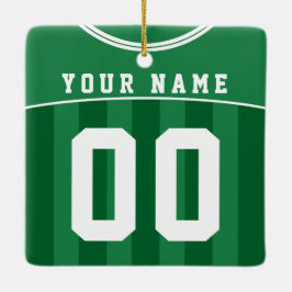 サッカーサッカージャージーの名前と番号のテンプレート セラミックオーナメント