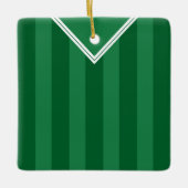 サッカーサッカージャージーの名前と番号のテンプレート セラミックオーナメント (正面)