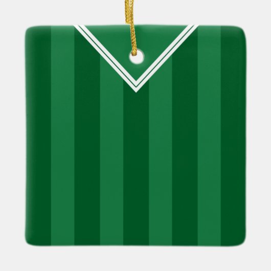 サッカーサッカージャージーの名前と番号のテンプレート セラミックオーナメント (正面)