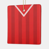 サッカーサッカージャージーの名前と番号のテンプレート セラミックオーナメント (左)