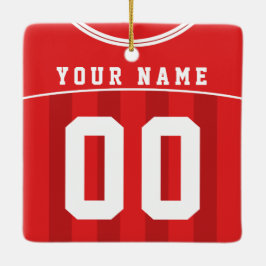 サッカーサッカージャージーの名前と番号のテンプレート セラミックオーナメント