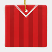 サッカーサッカージャージーの名前と番号のテンプレート セラミックオーナメント (正面)