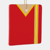 サッカーサッカージャージーテンプレートストライプオーナメント セラミックオーナメント (右)