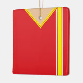 サッカーサッカージャージーテンプレートストライプオーナメント セラミックオーナメント (左)