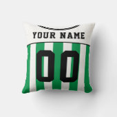 サッカーサッカージャージー名番号テンプレート、緑 クッション (裏面)