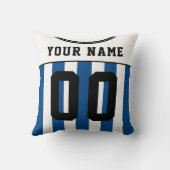 サッカーサッカージャージー名番号テンプレート、青 クッション (裏面)