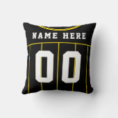 サッカーサッカージャージー名番号枕イエロー クッション (裏面)