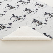 サッカーサッカースポーツグラフィックアートブラックグレー シェルパブランケット (3/4)