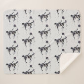 サッカーサッカースポーツグラフィックアートブラックグレー シェルパブランケット (正面(横))