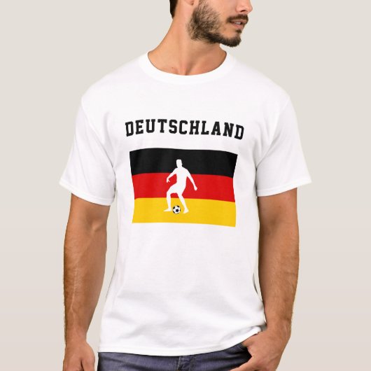 サッカーサッカースポーツファンドイツ国旗 Tシャツ (正面)