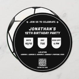 サッカーサッカーテーマ誕生日パーティーイベント 招待状