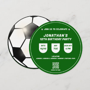 サッカーサッカーテーマ誕生日パーティーイベント 招待状