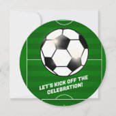 サッカーサッカーテーマ誕生日パーティーイベント 招待状 (正面)