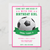 サッカーサッカーデイガール1st誕生日パーティー 招待状 (正面)