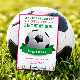 サッカーサッカーデイガール1st誕生日パーティー 招待状