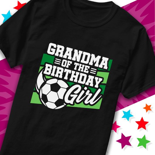 サッカーサッカーパーティーおばあちゃん誕生日女の子 Tシャツ