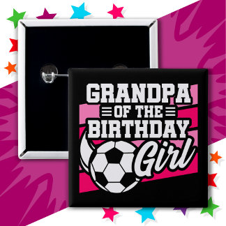 サッカーサッカーパーティーグランドパオブサッカー誕生日ガール 缶バッジ