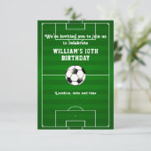サッカーサッカーフィールドカスタム誕生日招待状 (スタンド正面)