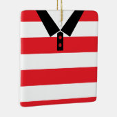 サッカーサッカーラグビージャージー名番号テンプレート セラミックオーナメント (右)