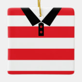 サッカーサッカーラグビージャージー名番号テンプレート セラミックオーナメント (正面)