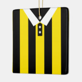 サッカーサッカーラグビージャージー名番号テンプレート セラミックオーナメント (左)
