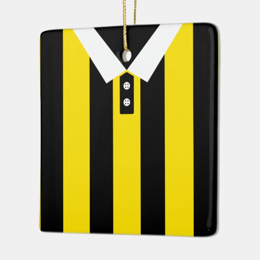 サッカーサッカーラグビージャージー名番号テンプレート セラミックオーナメント (左)