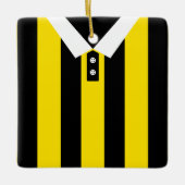 サッカーサッカーラグビージャージー名番号テンプレート セラミックオーナメント (正面)