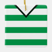 サッカーサッカーラグビージャージー名番号テンプレート セラミックオーナメント (正面)