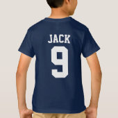 サッカーサッカー名前をカスタムする及び番号 Tシャツ (裏面)