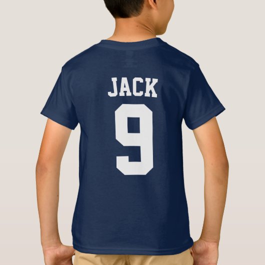 サッカーサッカー名前をカスタムする及び番号 Tシャツ (裏面)