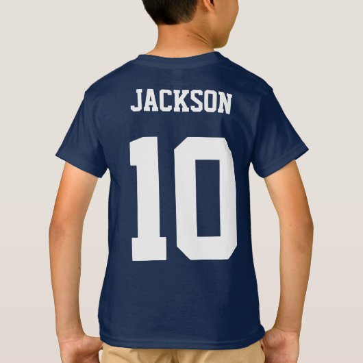 サッカーサッカー名前をカスタムする、ナンバーアンドカントリー Tシャツ (裏面)