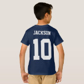 サッカーサッカー名前をカスタムする、ナンバーアンドカントリー Tシャツ (裏面フル)