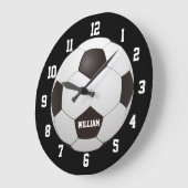 サッカーサッカー名前をカスタムする ラージ壁時計 (傾斜)