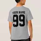 サッカーサッカー名数少年少女キッズカスタム Tシャツ (裏面)