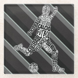 サッカーサッカー言語ガラスコースター ガラスコースター