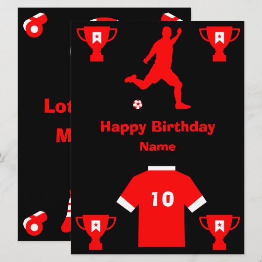 サッカーサッカー誕生日カード (正面/裏面)